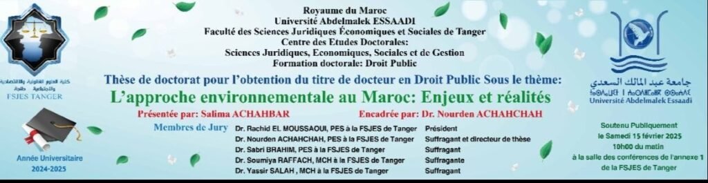 Doctoral Maroc Enj Environnementale
